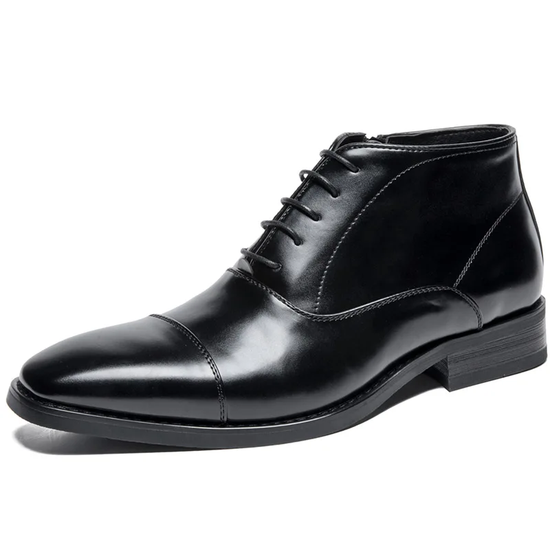 Large Size 2022 New Autumn Spring Martin Boots Business Formal Microfiber Leather Ankle Boots Men's Chelsea Fashion Shoes A025