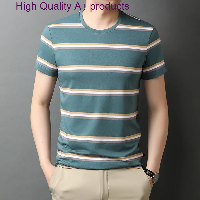 

Brand Classic O-Neck Striped Short Sleeve T-Shirts Summer New Fashion Arrivals Streetwear Tops Casual T Shirt Homme High Quality