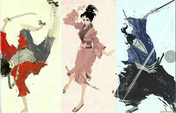 Японское аниме Самурай шамплоо арт-пленка манглобе Шелковый плакат домашний