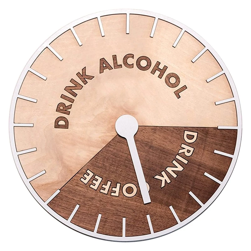 The Drink Clock Ornament Drink Alcohol Drink Coffee Wood Crafts Clocks for Home Bedroom Bar Hotel Decoration Art Ornaments Gift