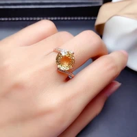 meibapj birds nest cutting natural citrine gemstone fashion simple ring for women real 925 sterling silver fine wedding jewelry