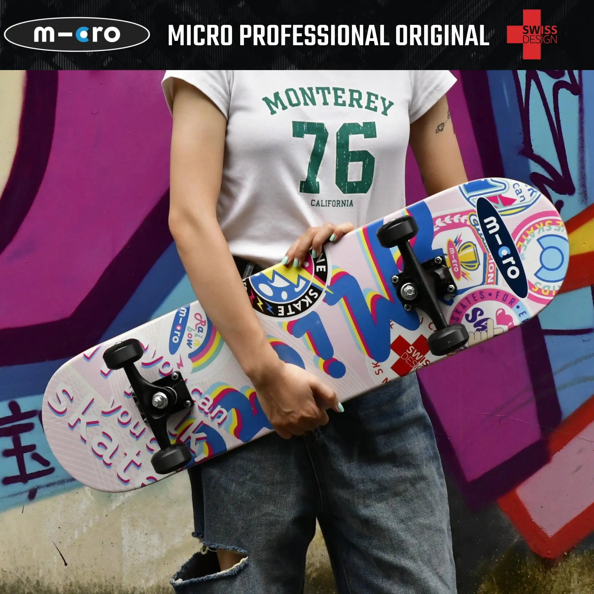 MICRO Professional Skateboard,31 Inch for Beginners Adults Teens Kids,9 Layer Maple Wood Deck,Double Kick Concave,Free Shipping