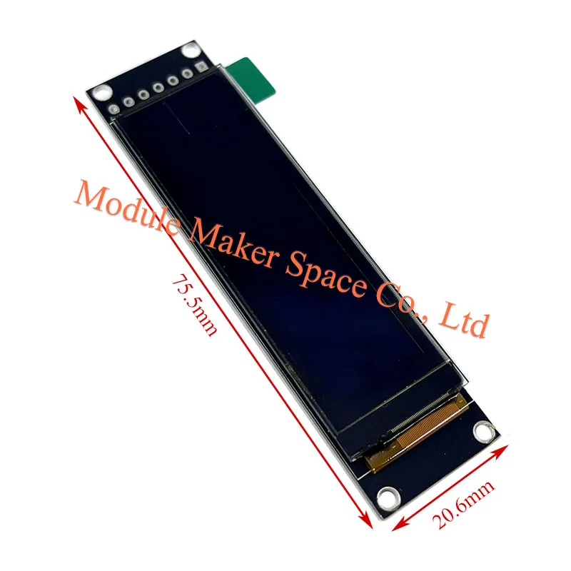 Фото Модуль OLED-дисплея 2,08 дюйма, разрешение 256x64, драйвер SH1122, белый/синий монохромный, интерфейс SPI, 7-контактный ЖК-модуль №3