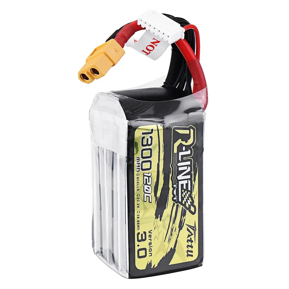 

TATTU R-LINE V3.0 6S 22,2 V 1300mAh 120C 6S1P LiPo Battery XT60 Plug для Mark5 HD Nazgul5 V3 RC Drone FPV Racing