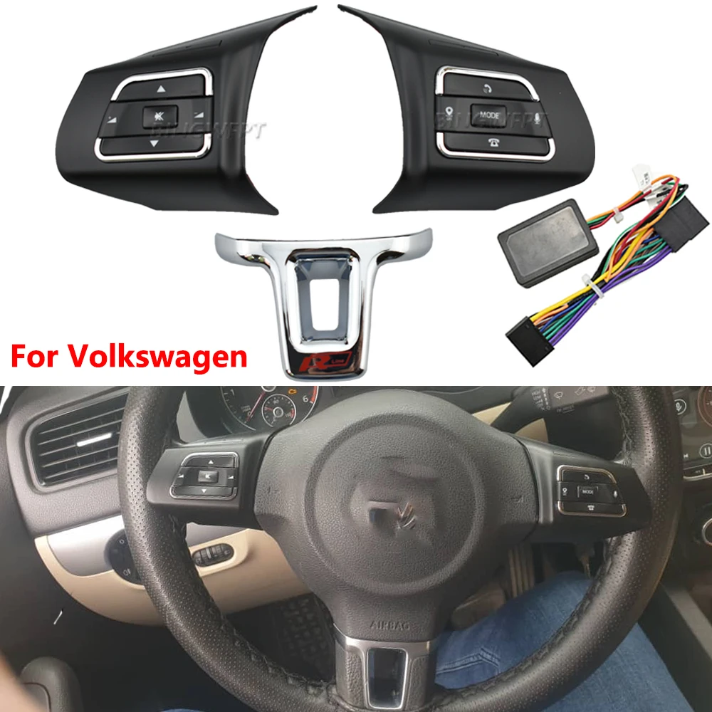 Пульт дистанционного управления на руль для VW Jetta Golf Polo Passat Bora, Многофункциональная Универсальная кнопка переключения ступиц