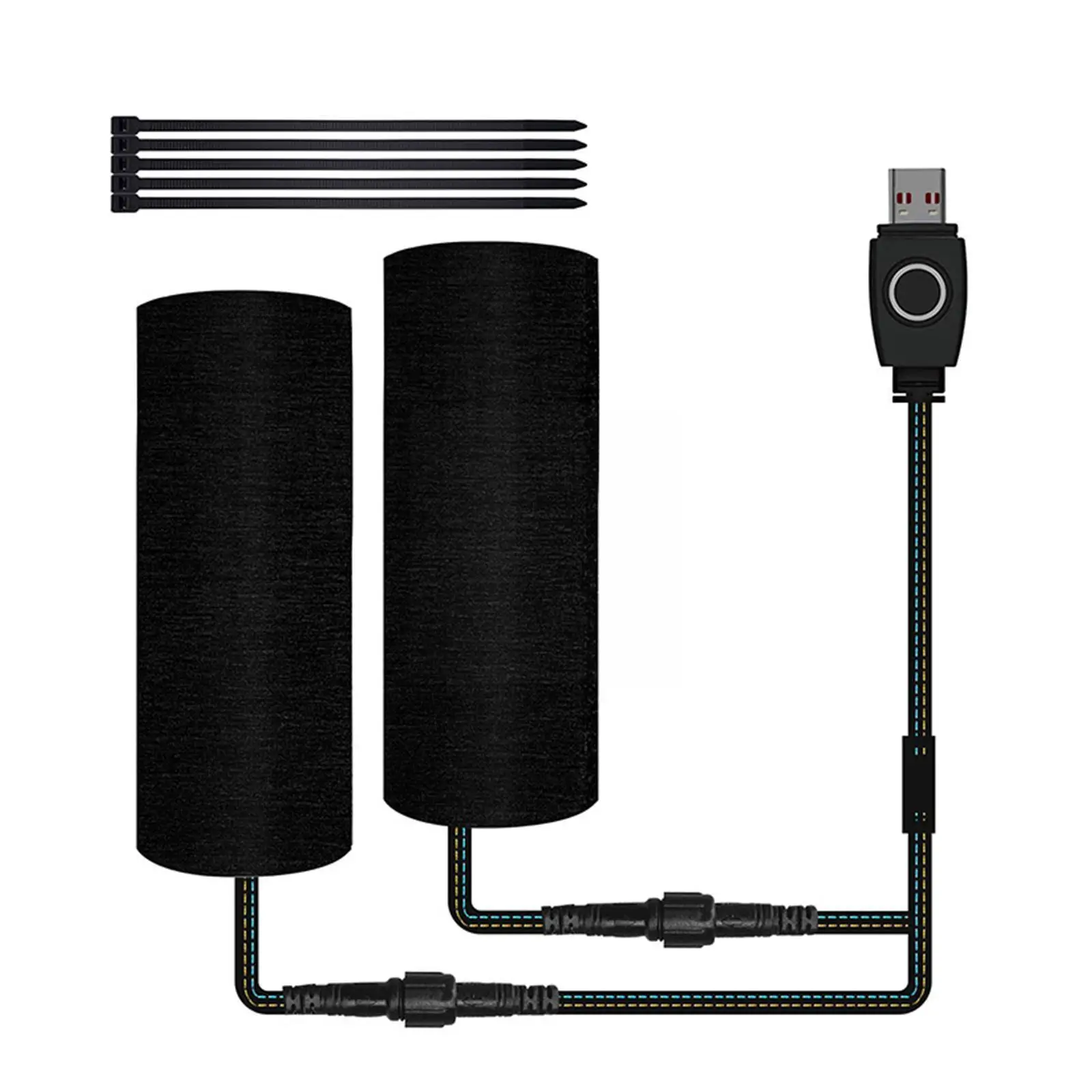 

Motorcycle Electric Heat Handlebar Cover 5V ATV Heated Grip Hand USB Grip Warmer Grip Heated Cover Black Color K6T7