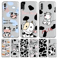 cute cow print cows gift clear phone case for samsung galaxy a12 a32 a50 a70 a20e a20s a10s a22 a30 a40 a52s a72 5g a02s cover