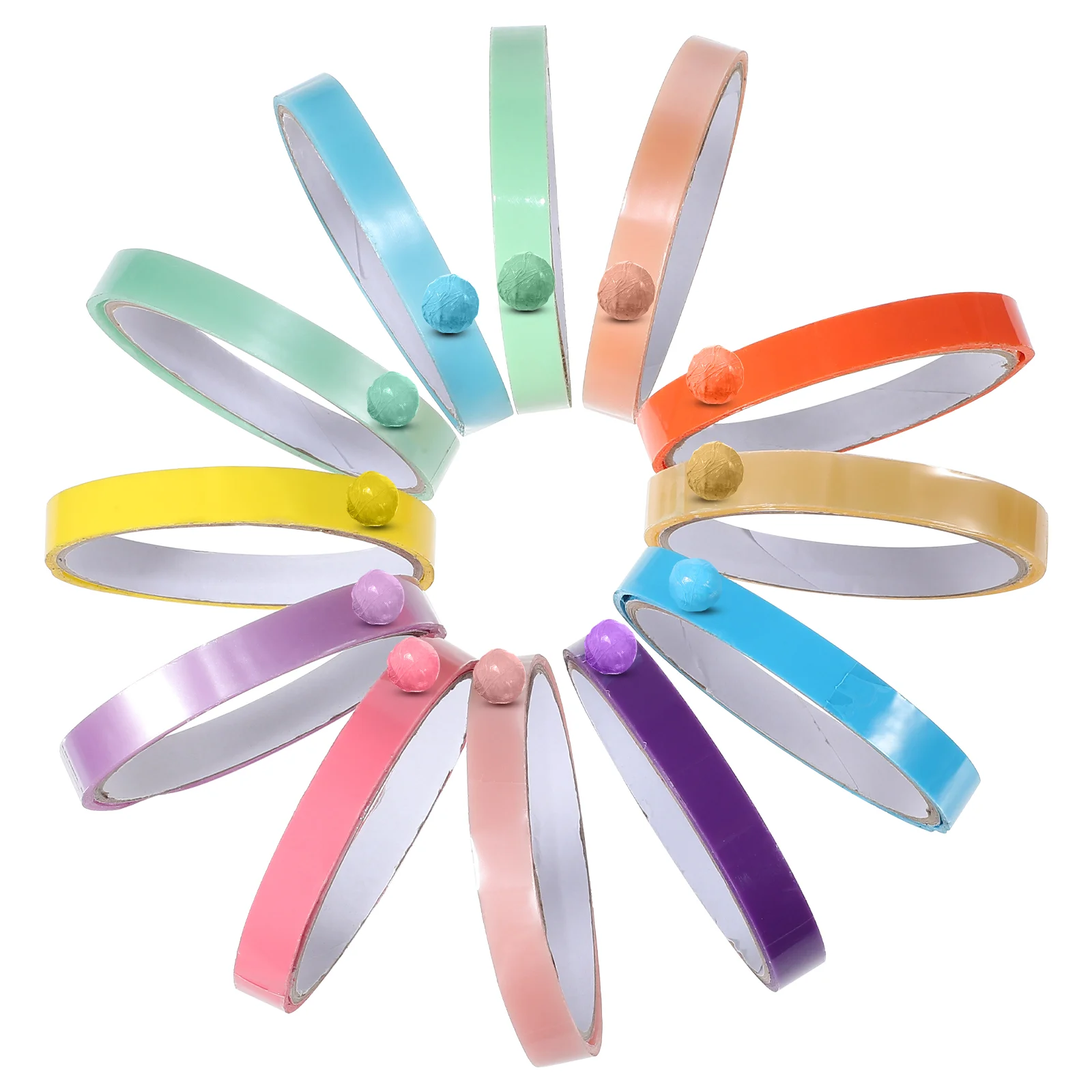 

12 Rolls Ball Tapes Rolling Adhesive Tapes Colored Tapes Bulk DIY Crafts Supplies