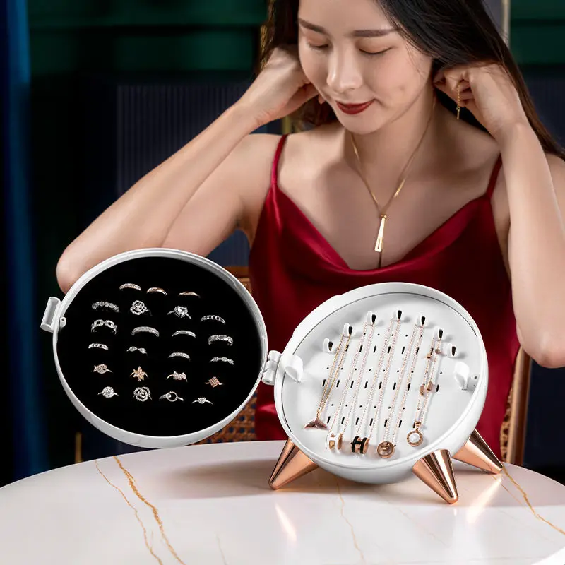 

Three-layer Jewelry Box Portable Jewelry Organizer Display Travel Jewelry Case Storage Desktop Jewelry Storage Box for Women
