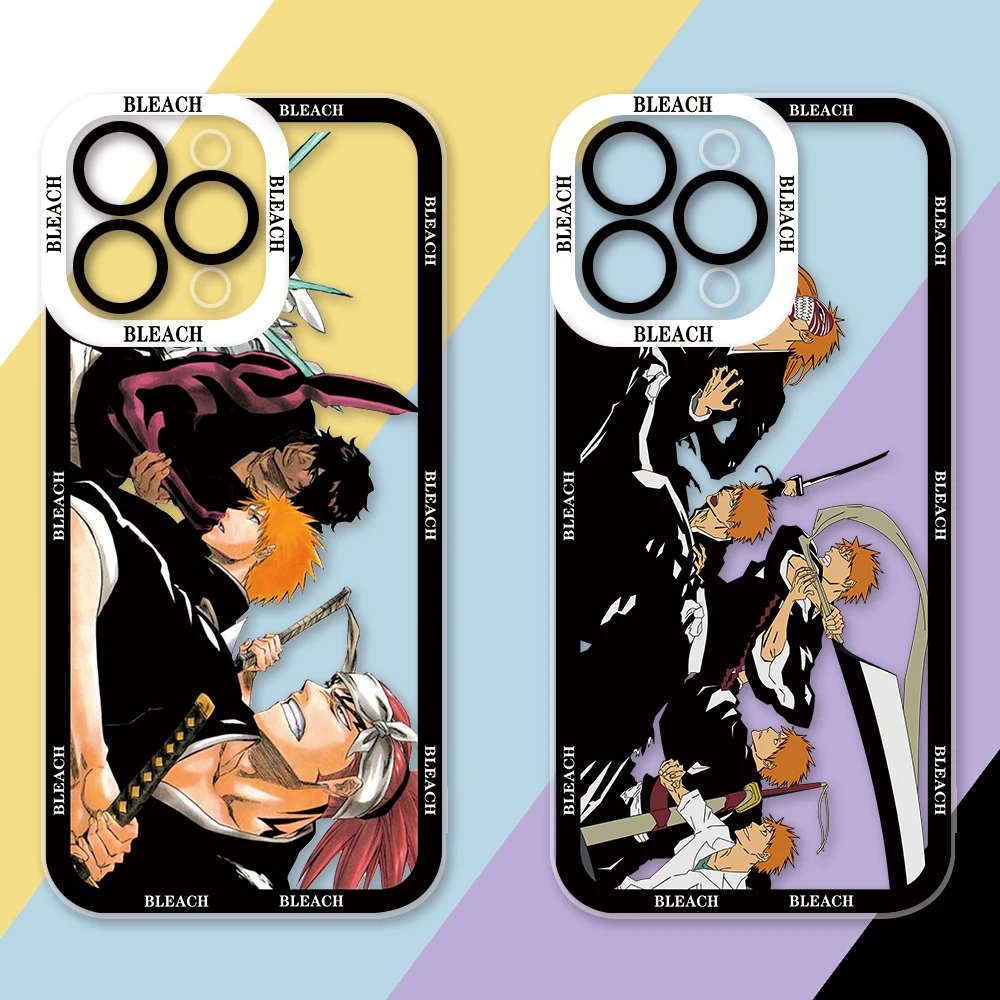 

Japan Anime B-Bleach Phone Case For iPhone 14 12 13 11 Pro Max Mini 8 7 6 6S X XS XR SE Plus Soft Silicone Transparent Cover