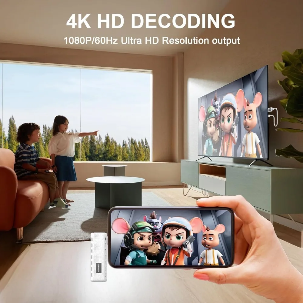 Портативный комплект HDMI 1080P с декодированием, 50 м, беспроводное зеркалирование экрана 1080P@60Гц для ноутбуков и телевизоров, Plug & Play (art.: 3920da5e4e70f) - 3920da5e4e70f