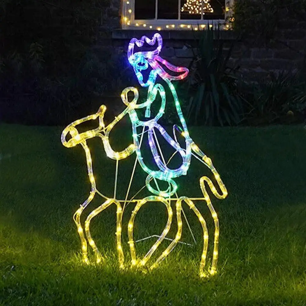 

Умный садовый светильник Horseman на солнечной батарее, водонепроницаемый декоративный светильник для газона, лошади, Рождественское украшение, L6J3