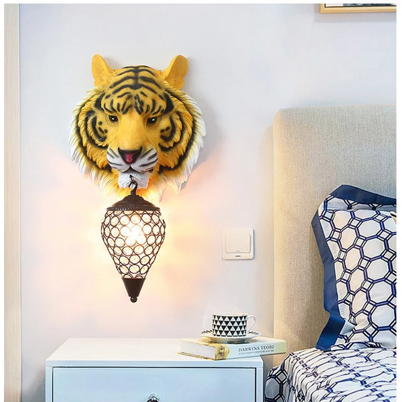 

BROTHER Modern Wall Lamp LED Creative American Tiger Sconce Lights For Home Living Room Bedroom Bedside Porch Decor