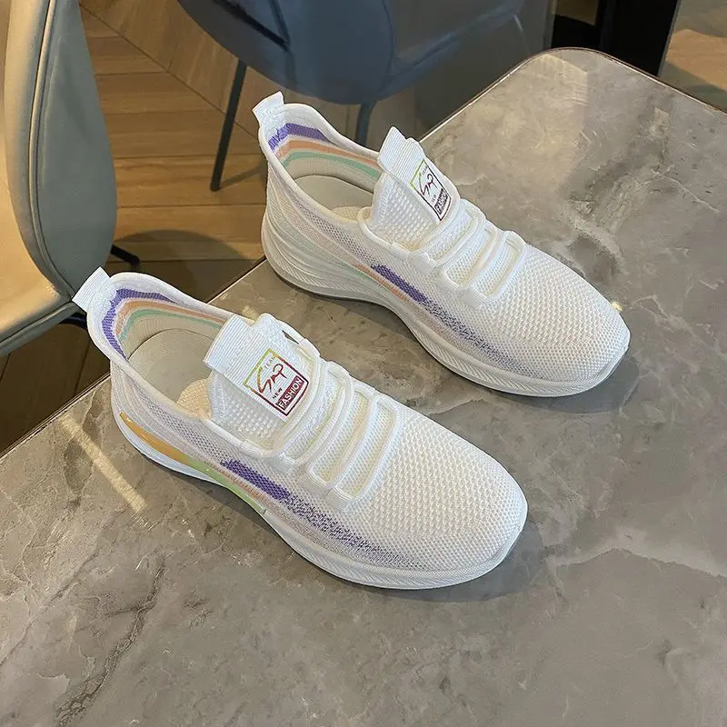 SneakersRunning shoes 2023 spring new breathable woven non-slip soft sole women's versatile little white shoes