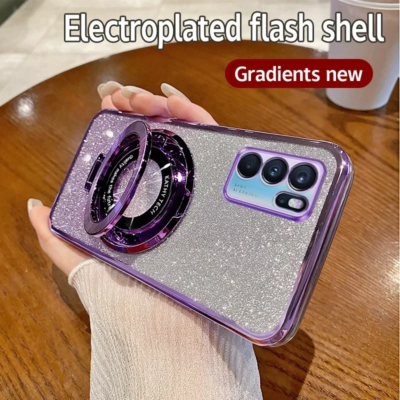 Чехол для OPPO Reno 6 Pro 5G CPH2249 гальваническое покрытие блестящая задняя крышка