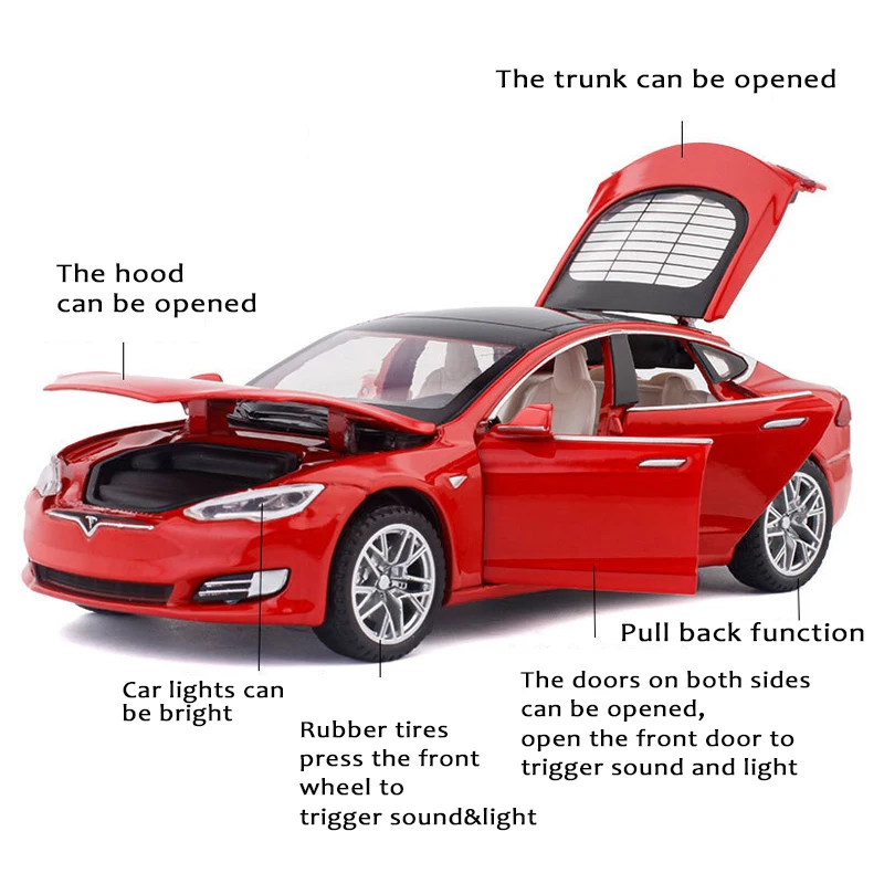 Новинка литые модели автомобилей 1:32 модель Tesla из сплава миниатюрная шкала