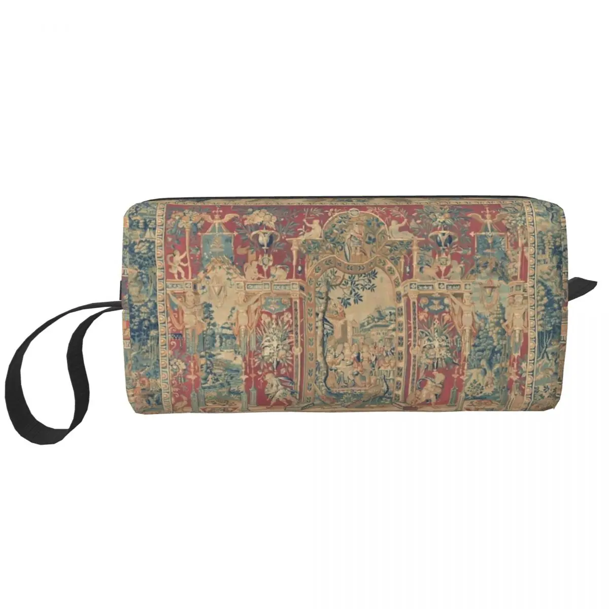 

Antique Antwerp Grotesques Tapestry 16th Cosmetic Bag Aubusson Bohemian Antique Toiletry Makeup Organizer Lady Beauty Storage