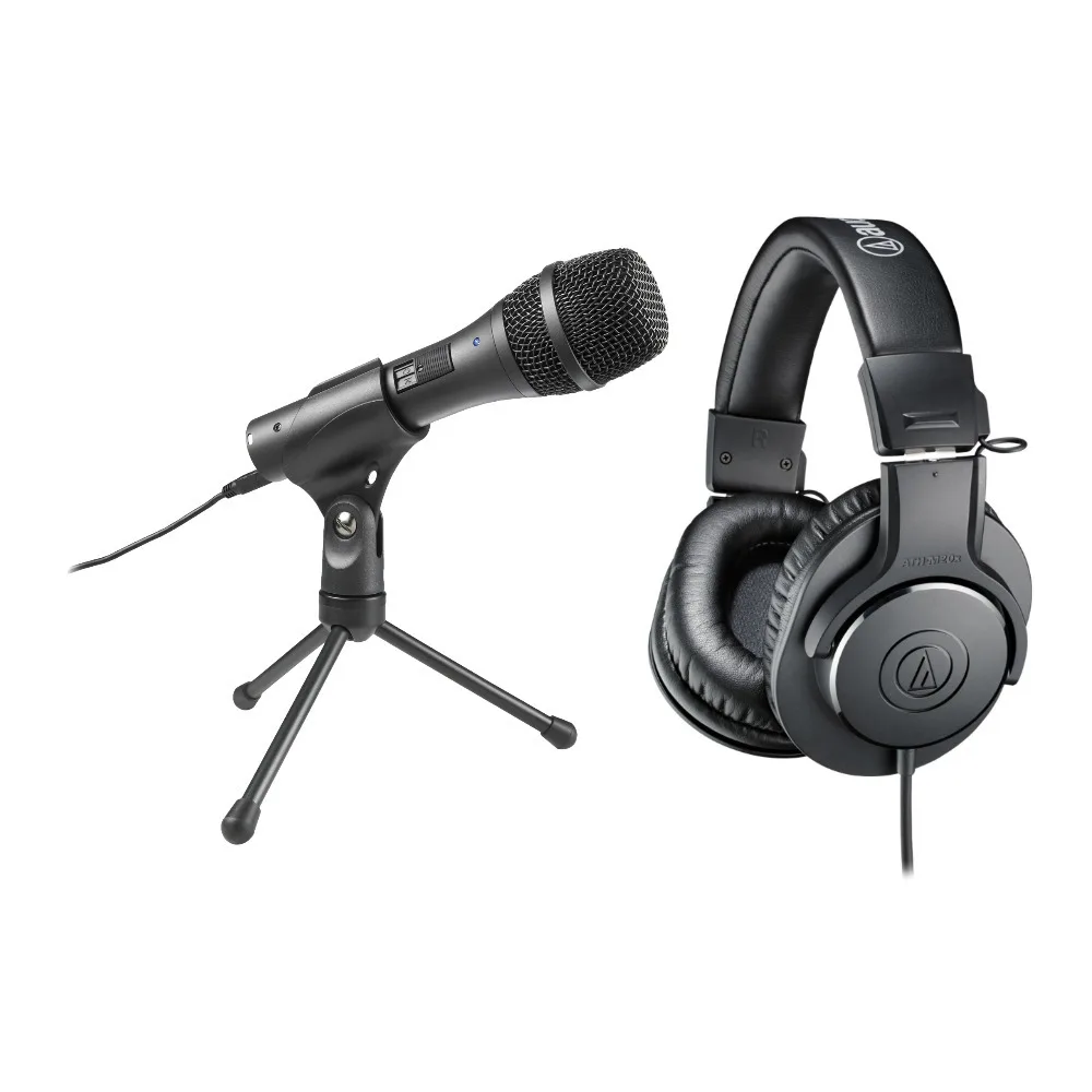 Audio Technica AT2005USB USB/XLR Microphone and ATH-M20X Professional Headphones