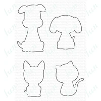 pet silhouettes 2022 new arrival metal cutting dies or clear stamps sets for diy craft making greeting card scrapbooking decor