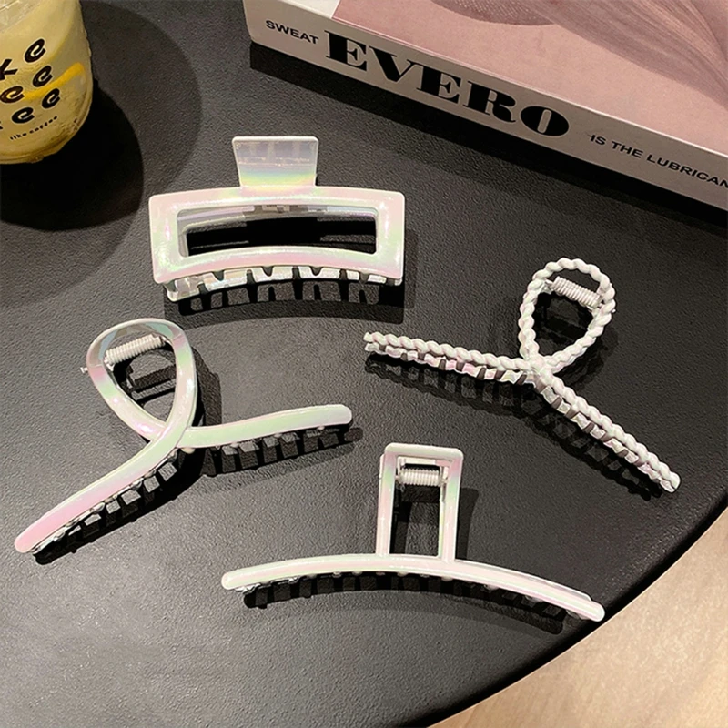 

Когти для волос с бусинами, Русалка, перекрестный полумесяц, корейский цвет, геометрический ослепительный большой Когтевран для женщин и де...