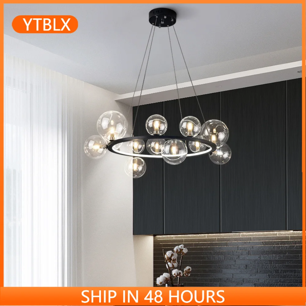 

Nordic Foyer Metal G9 Led Pendant Lights Clear Glass Modo Led Chip Lighting Hanging Lamp Living Room Round Suspend Lamp Fixture
