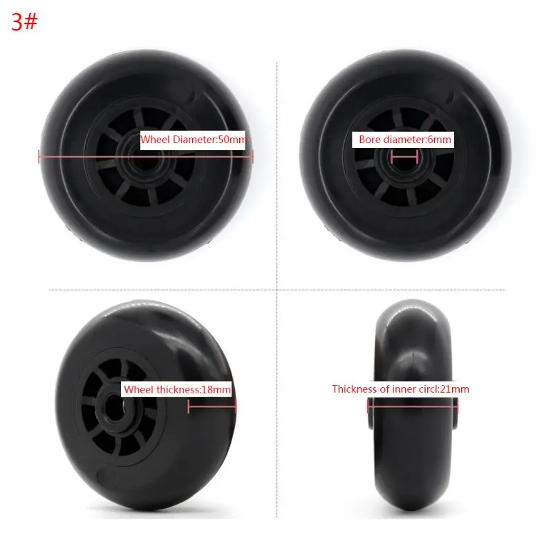 

1PC Luggage Plastic Swivel Wheels Rotation Suitcase Replacement Casters