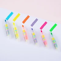 6 pcspack mini colorful highlighters set pocket marker pens chisel tip colorful markers kids adult coloring supplies