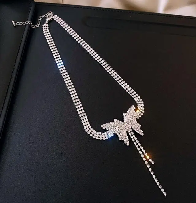 

Женское Ожерелье до ключиц с кристаллами из циркония, ювелирные изделия, ожерелья и подвески, подвески CF34