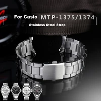 watch band is suitable for casio watch band steel belt mens mtp1374 1375 mdv106 swordfish stainless steel metal watch chain