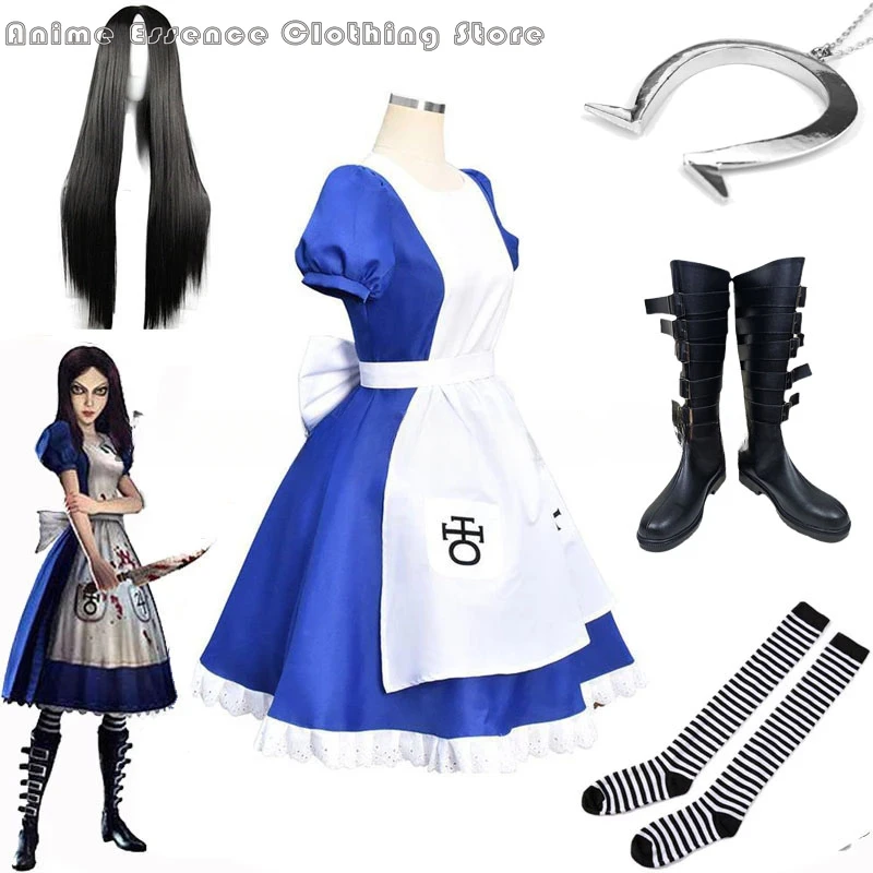 Игра Alice Madness Returns карнавальный костюм платье принцессы горничной вечерние на