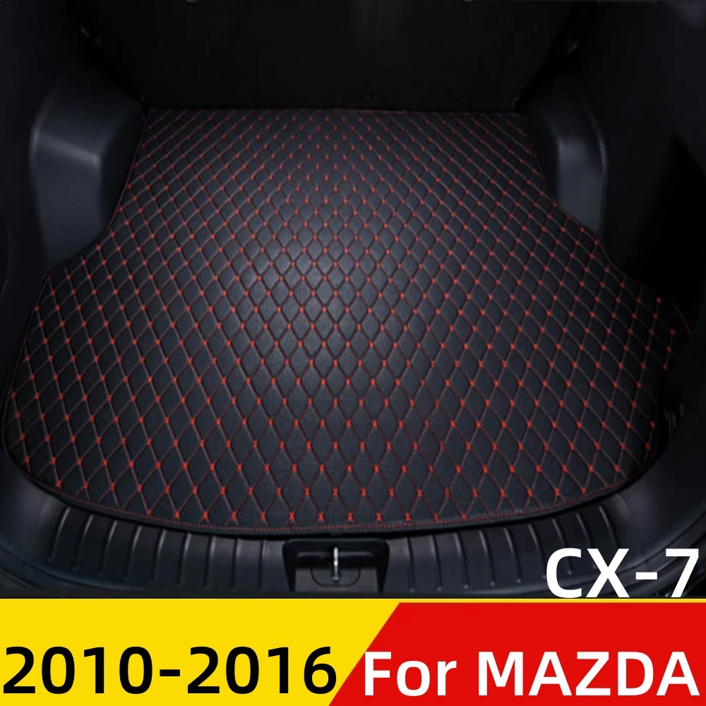 Car Trunk Mat For Mazda CX-7 CX7 10-16 All Weather XPE Flat Side Rear Cargo Cover Carpet Liner Tail Auto Parts Boot Luggage Pad