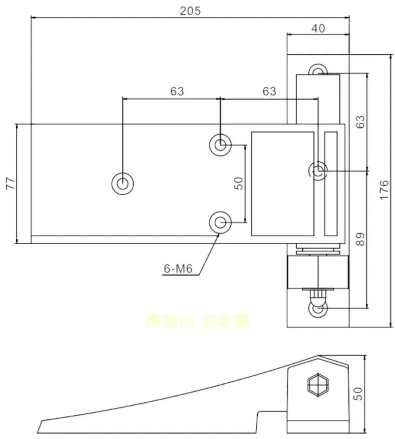 zawias do lodów przechowywania na zimno z trzema otworami KTL Wytrzymały zamrażarka Zawias YL-204S zimnego pomieszczenia