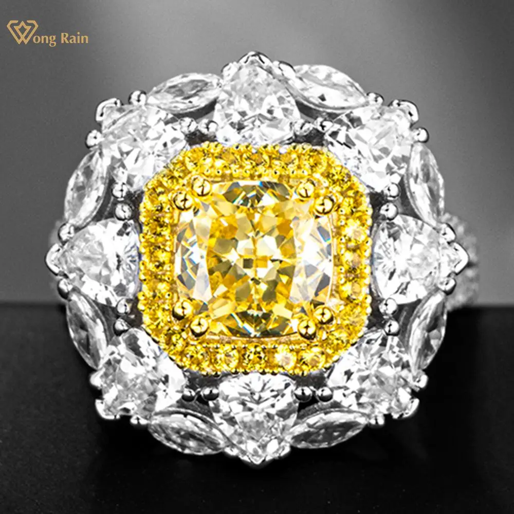 

Wong Rain Luxury 925 Sterling Silver Crushed Ice Cut Created Moissanite Gemstone Wedding Engagement Ring Fine Jewelry Wholesale