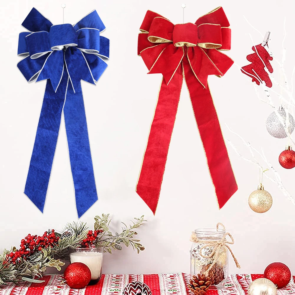 

Christmas Bows Tie Christmas Decoration Ribbon Bow-Knot Pendant Christmas Flannelette Bow Wrapping Decorative Bows New Year 2023
