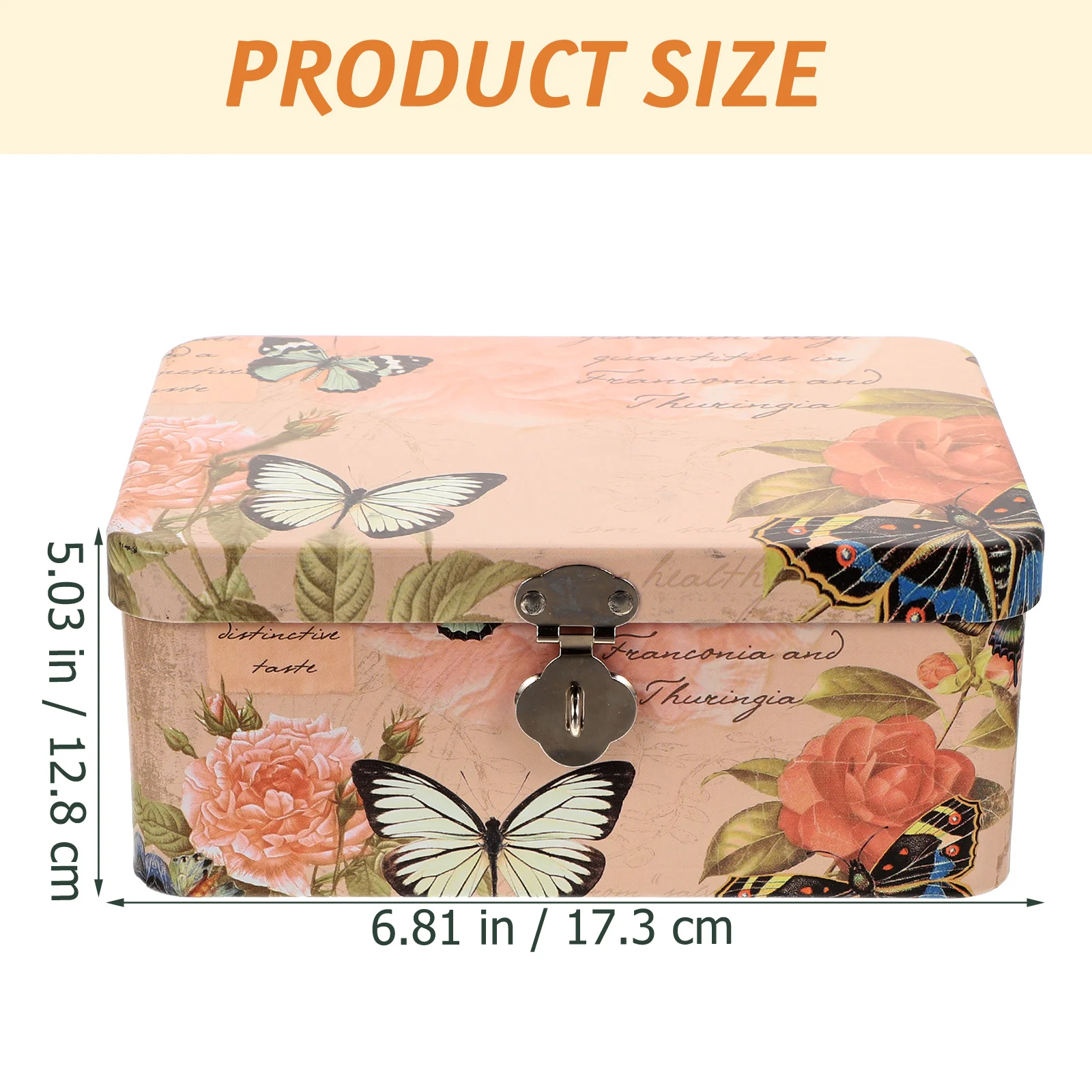 

Box Storage Metal Tin Case Iron Locktreasure Small Tinplate Money Container Cash Desktop Empty Candy Cointins Decorative