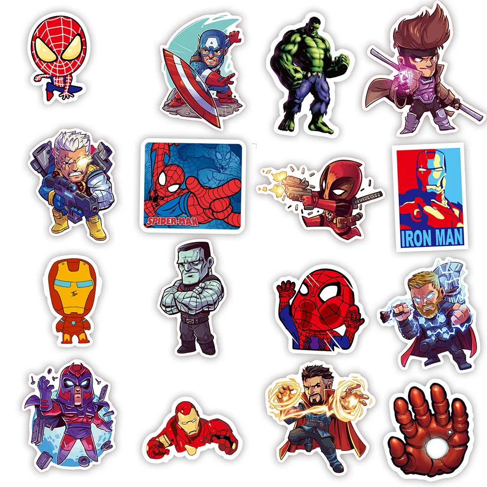 10/30/50/100pcs Disney Marvel The Avengers Superhero Stickers Laptop Phone Luggage Car Skateboard Decoration Sticker Kids Toy images - 6