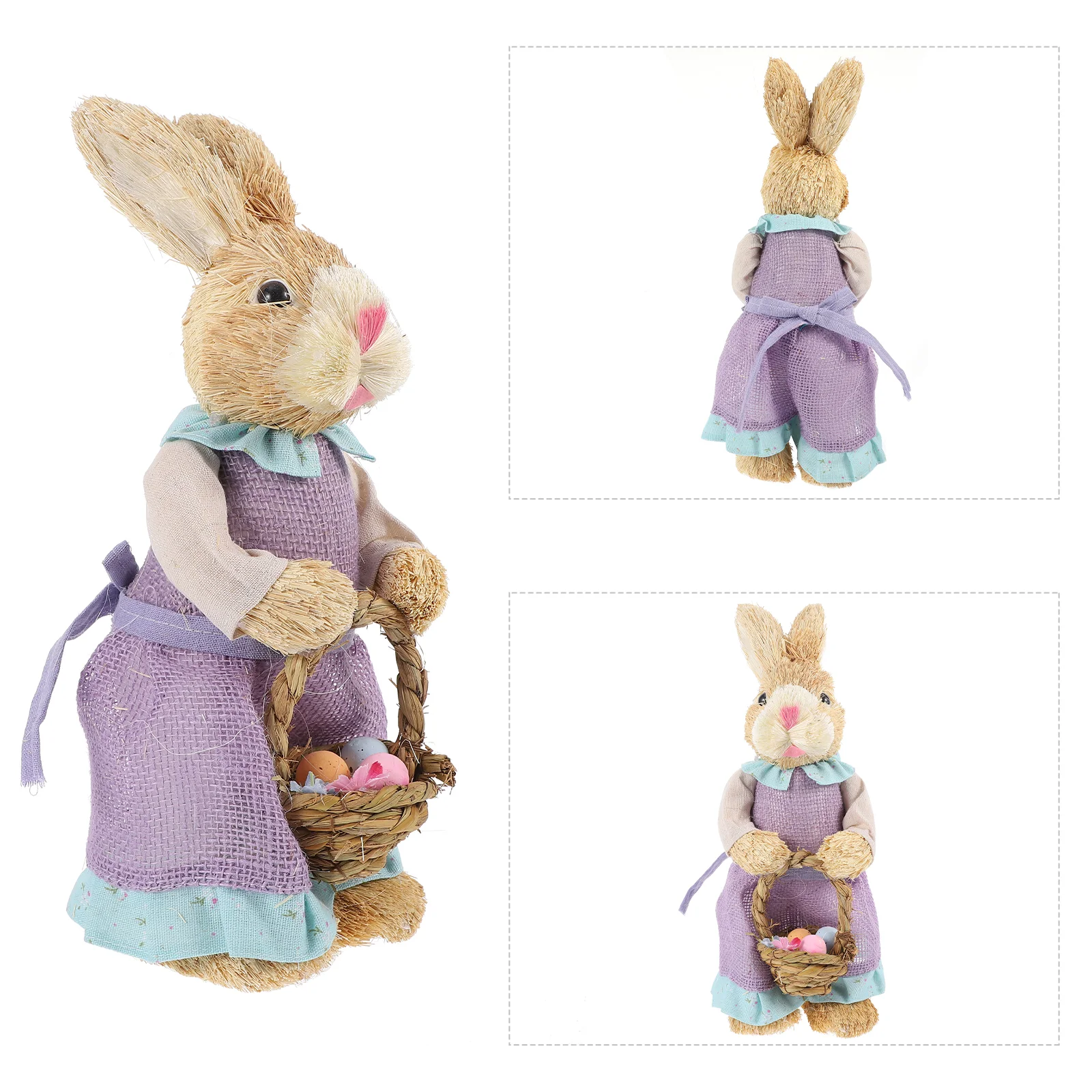 

Straw Rabbit Figurines Kids Room Bedroom Rabbit Figurines Decor(Random Pattern)