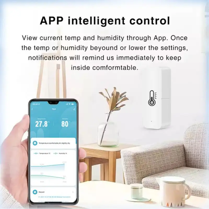 Умный датчик температуры и влажности Tuya ZigBee с будильником гигрометром