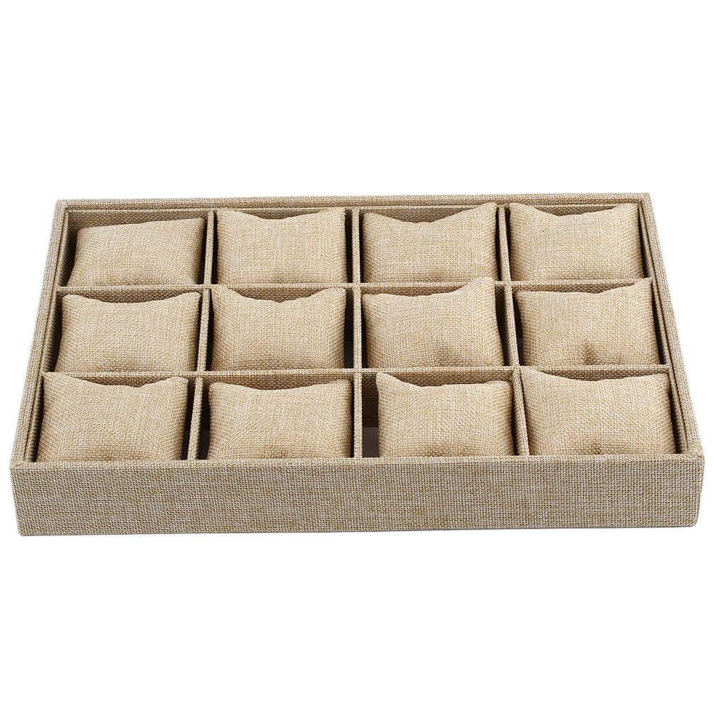 

PU Leather/Wood Watch Jewelry Necklace Rings Box Storage Display Container Holder Tray Zippere Travel Watch Collector Case