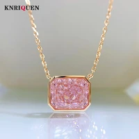 charms 100 925 sterling silver 810mm pink quartz topaz pendant necklace for women wedding engagement party fine jewelry gift