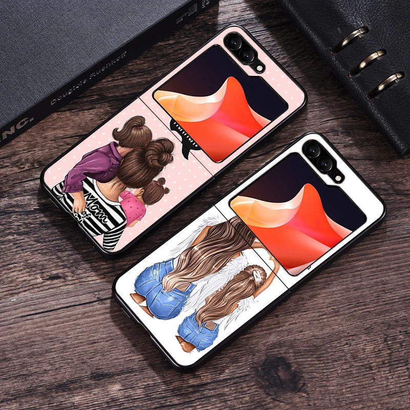 Матовый чехол для телефона Samsung Galaxy Z Flip6 5G Flip5 Flip4 Flip3 ZFlip 6 3 4 5 Super Mom Baby Girl Boy жесткий