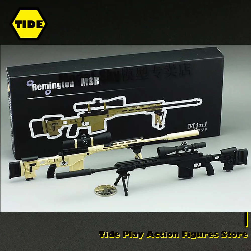 

Minitoys 1/6 Remington MSR Sniper Rifle Alloy Military Weapon Props for 12inch Collectible Action Figure Hobby Gift DIY