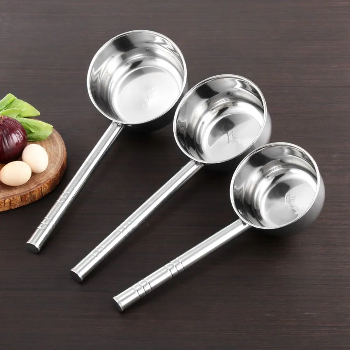 

Kitchen Stainless Steel Bath Washing Shower Dipper Soup Ladle Serving Spoon Water Scoop