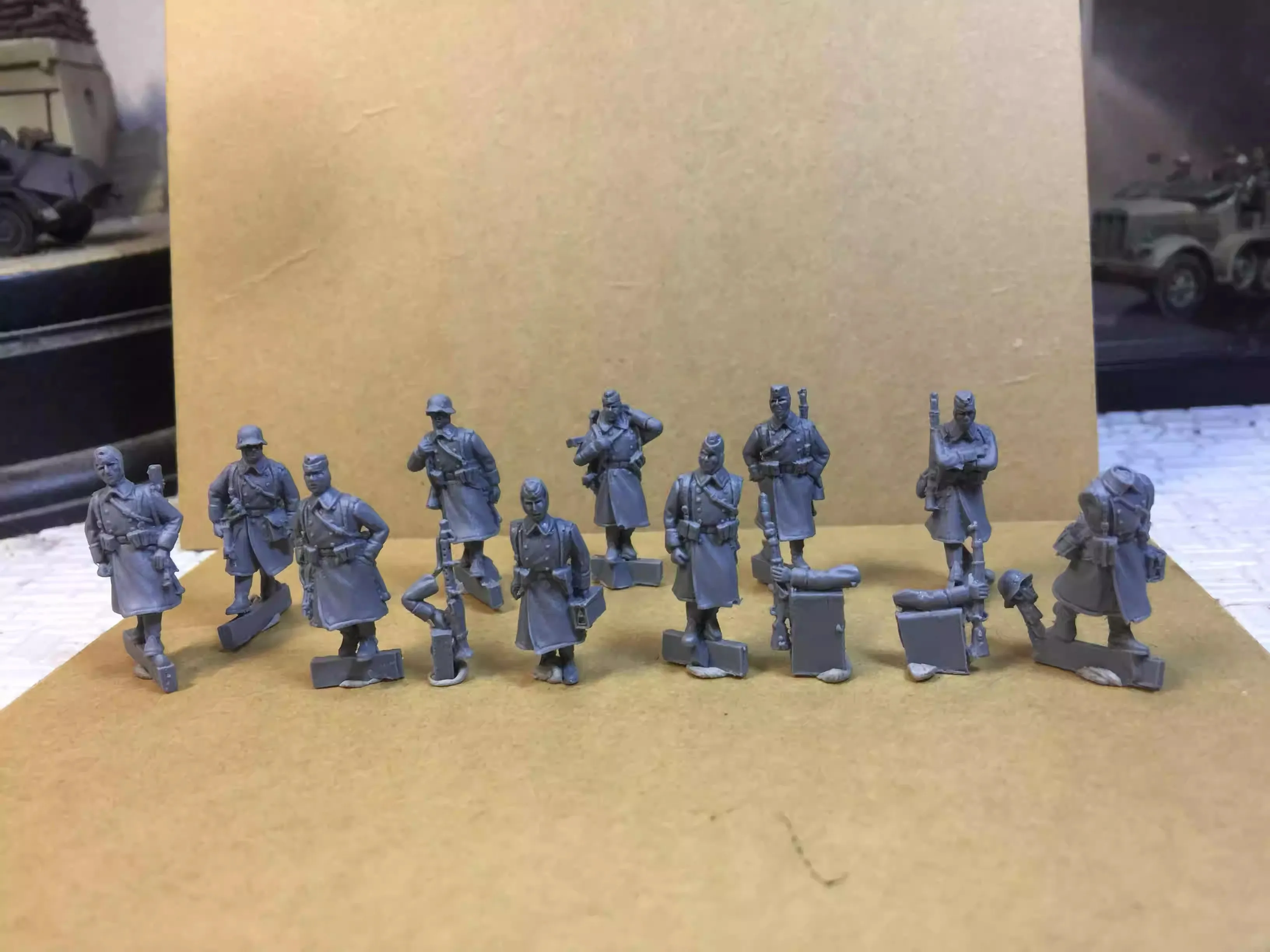 

miniature 1/72 model ww2 germman winter marching soldiers 10pcs/set