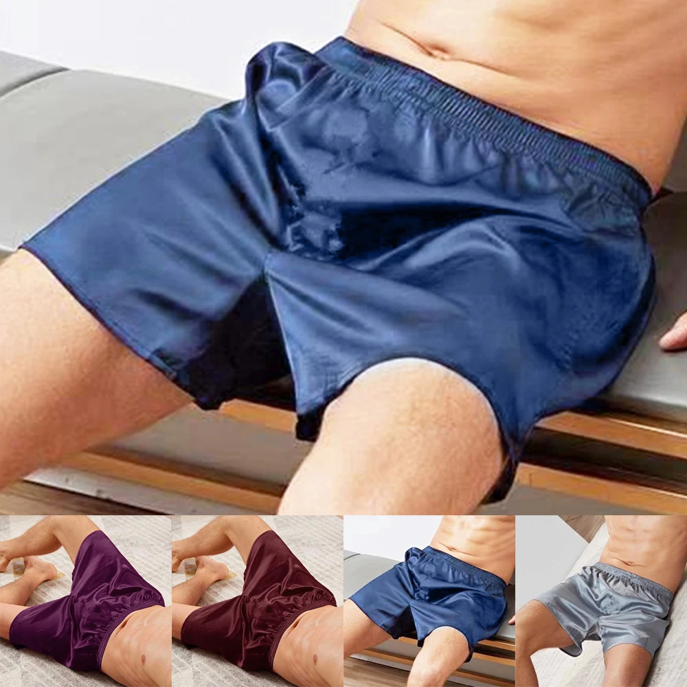 

Men's Home Silk Satin Pajamas Comfortable Shorts Nightwear Pyjamas Pants Sleepwear Bottoms Wear Baggy Pants Sleep Bottoms Boxers
