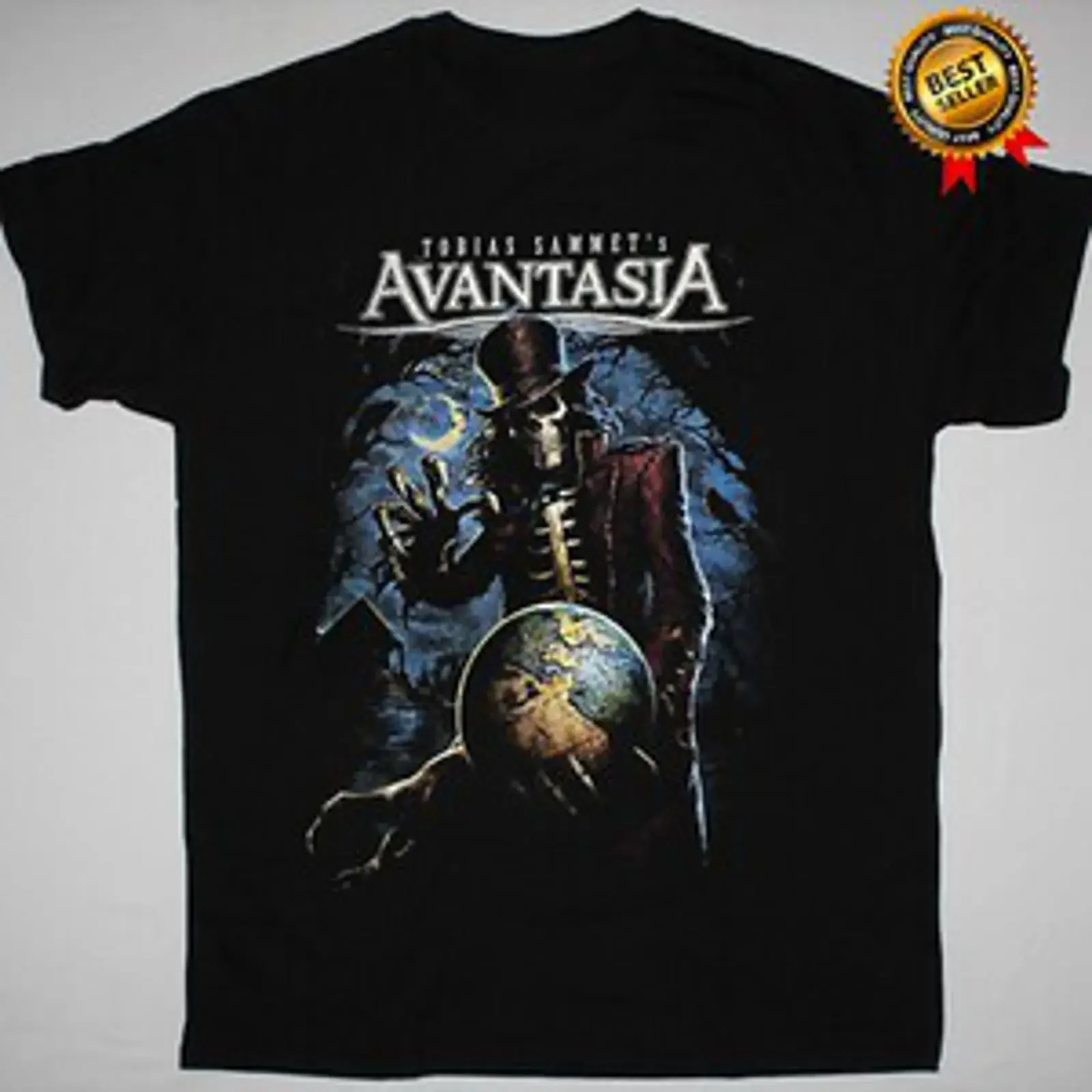 Фото Футболка Rara Avantasia Banda Tobias Sammets, размер S 234XL, хлопок, винтажная, с эффектом стирки, повседневная, универсальная, с графическим принтом, слегка №1