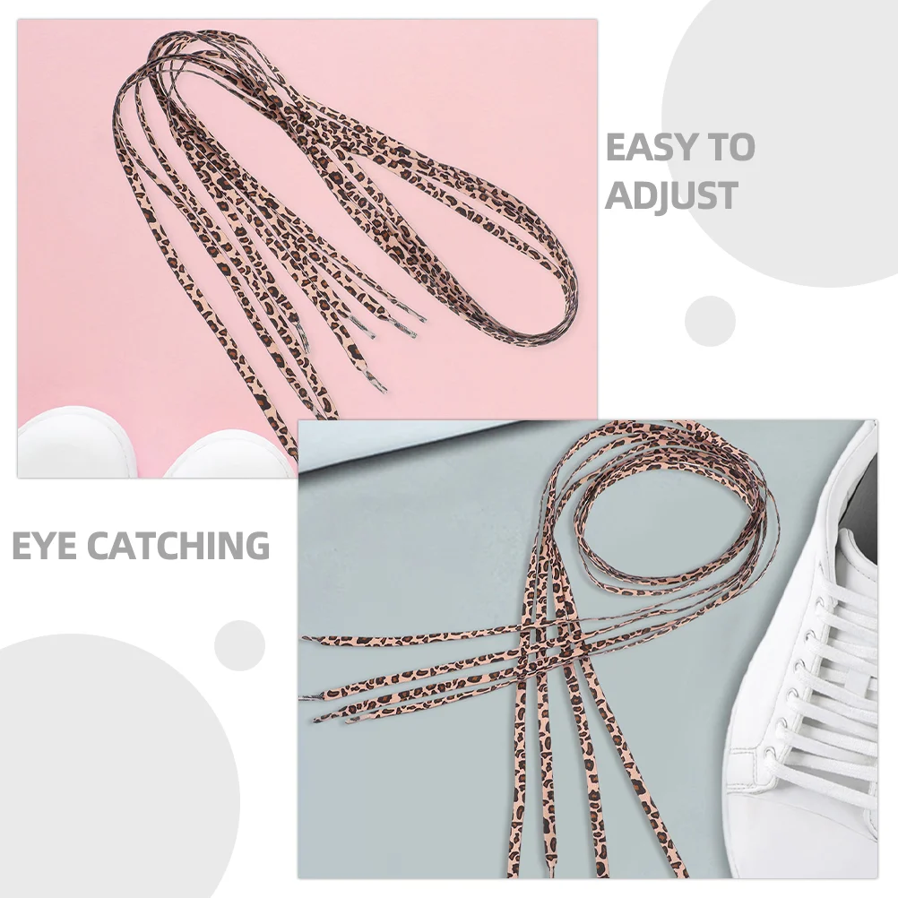 2 пары длинных шнурков с леопардовым кружевом модные кроссовки белые ботинки из