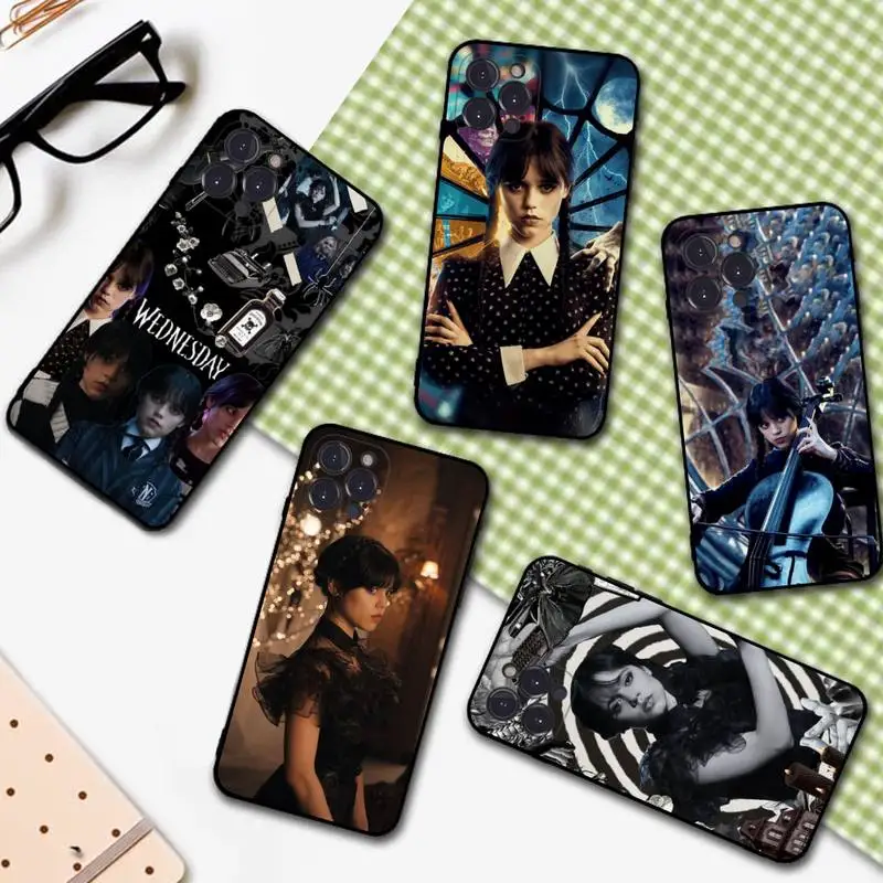 

Wednesday Luxury Protection Phone Case For iPhone 14 13 12 Mini 11 Pro XS Max X XR SE 6 7 8 Plus Soft Silicone Cover