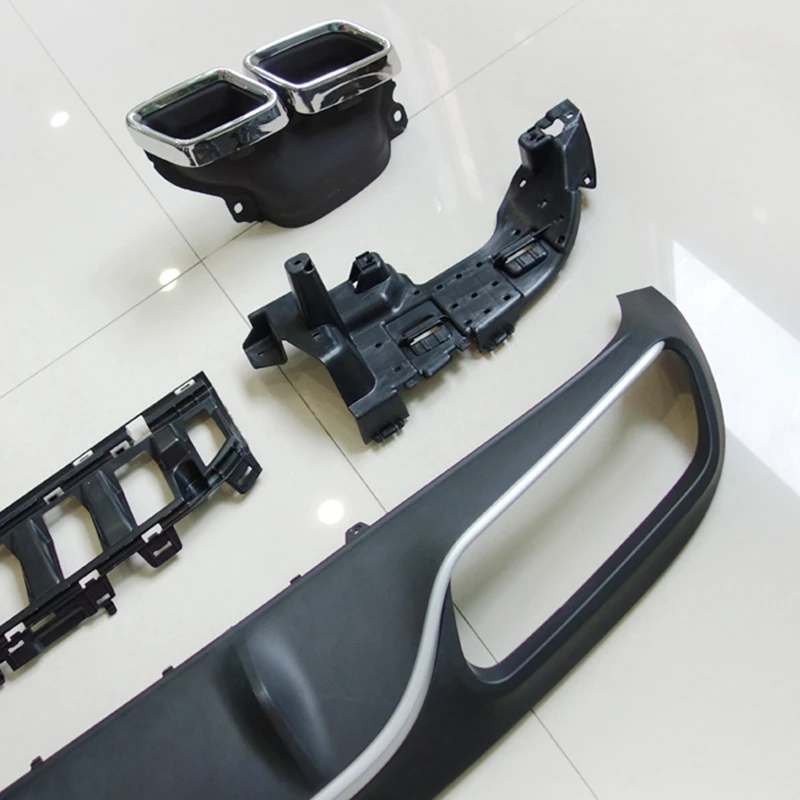 Для C63 AMG Диффузор с насадками выхлопных газов для Mercedes Benz W205 C205 Coupe 2-дверный C200 C300