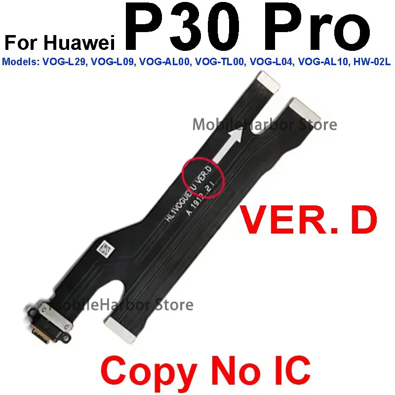 Фото USB-плата для зарядки Huawei P8 P9 P10 P20 P30 Pro Plus Lite Mini 2016 2017, гибкий шлейф разъема USB-порта зарядки/док-станции №2